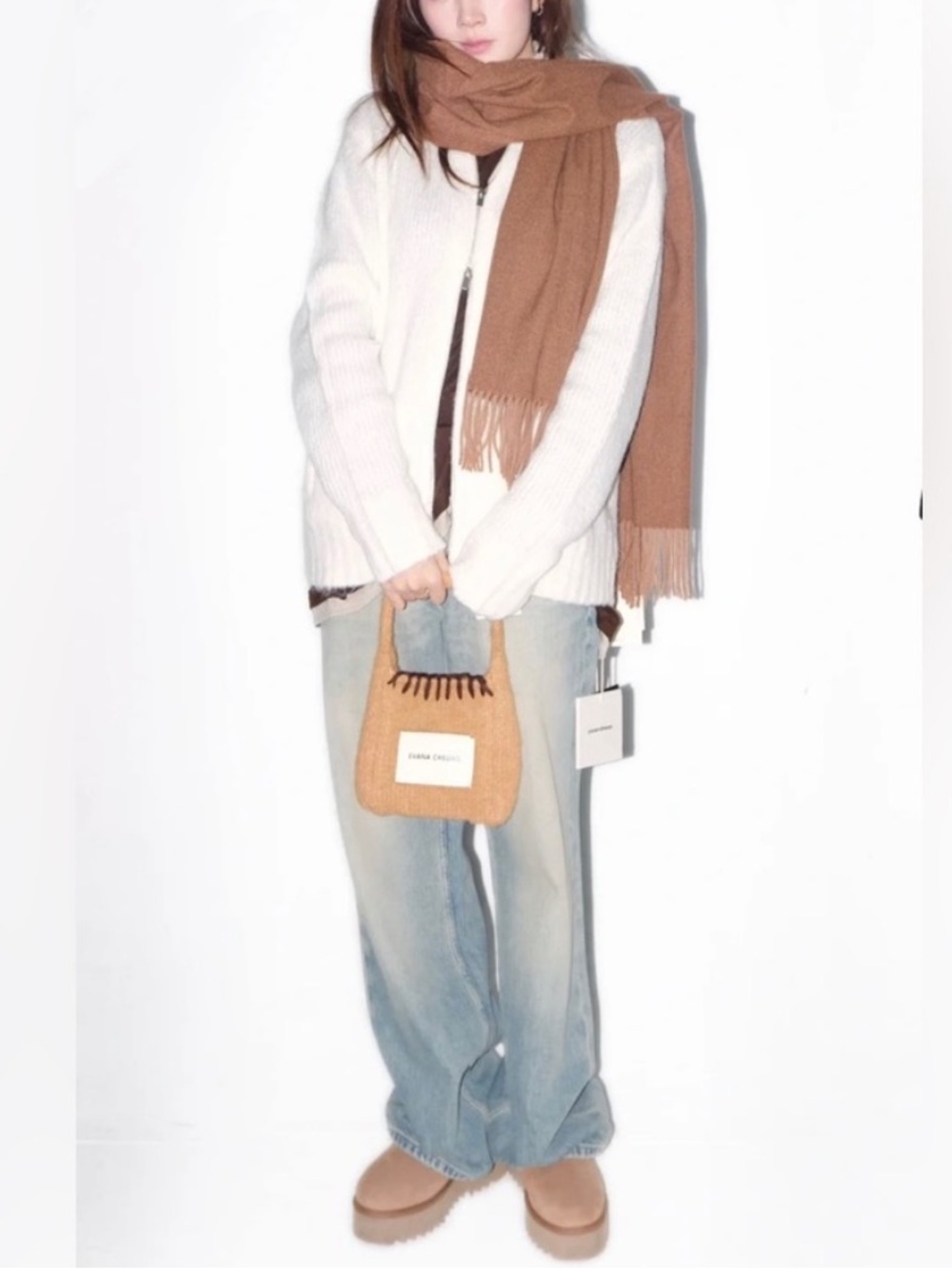 New Evana Cheung whip stitch mini crochet tote bag